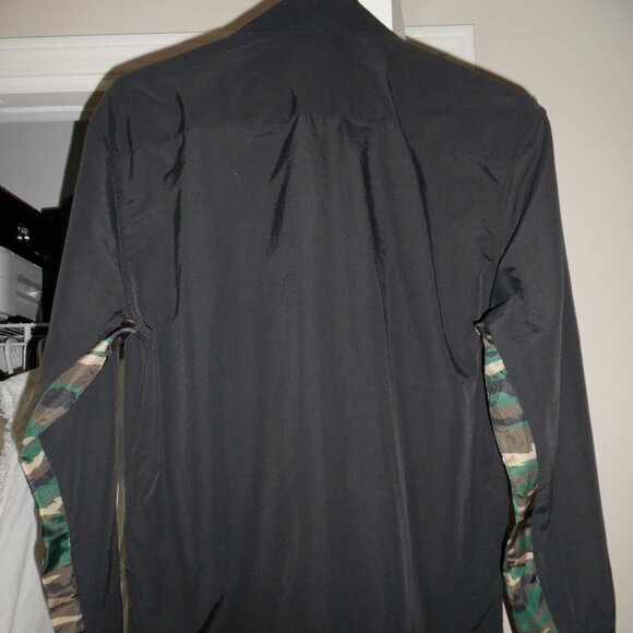 100 % PURE NYLON VENTED BLACK BUTTON‎ DOWN CAMO SHIRT - Picture 10 of 14